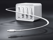 F63 desktop power module with a retractable USB-C cable extended